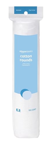 Amazon Basics Hypoallergenic 100% Cotton Rounds 100 Count